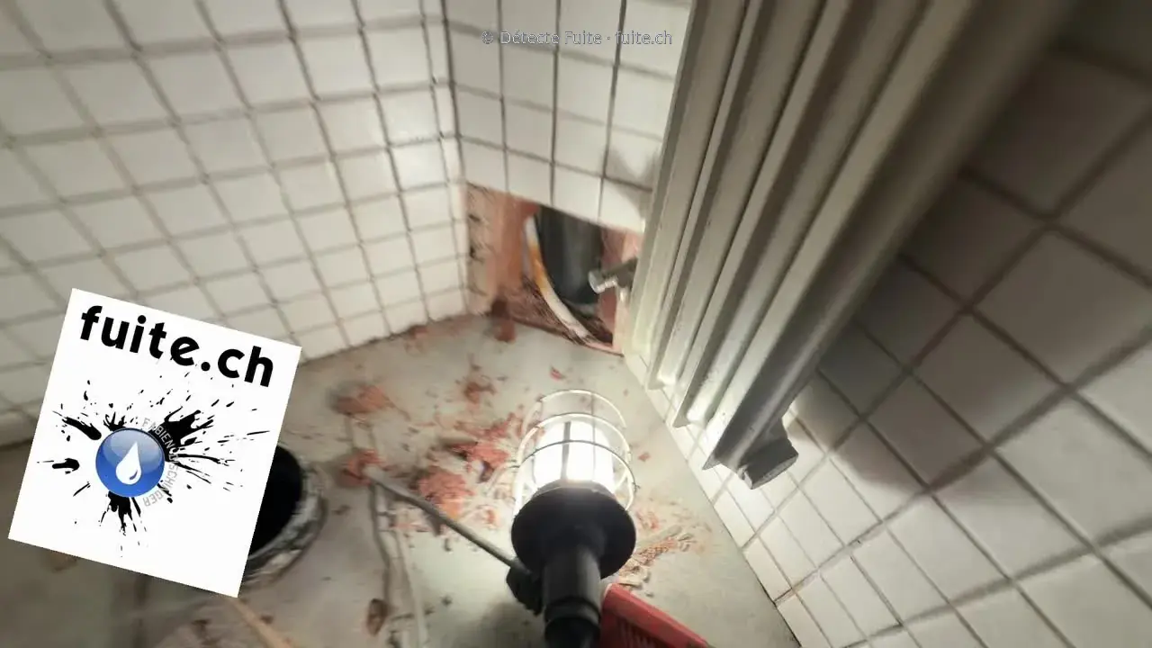 Vue de l’intervention sur une conduite en cuivre dans un bâtiment